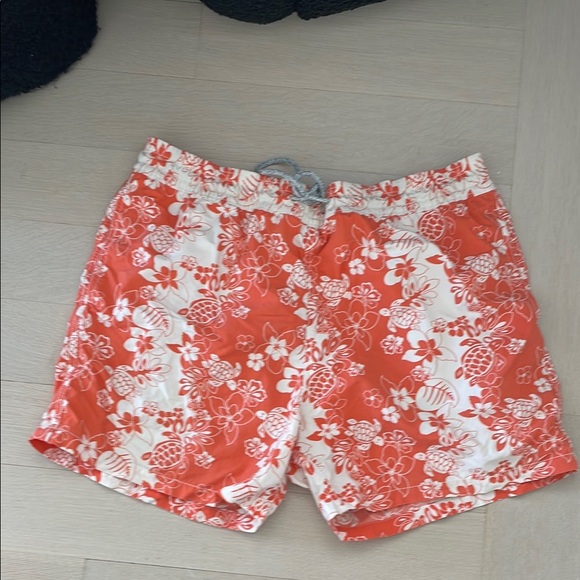 Vilebrequin Red and White Floral Swim Shorts
